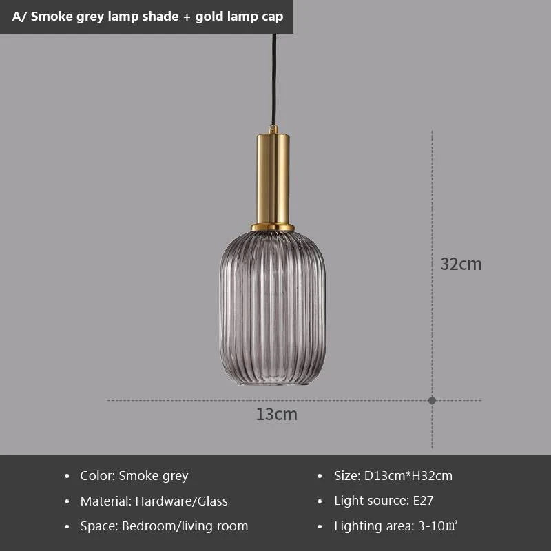 Suspension Verre Strié Vintage – Dieulefit