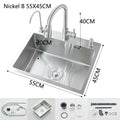 Évier inox brossé 50 à 60 cm avec mitigeur, détail 8 : accessoires, finition ou dimensions