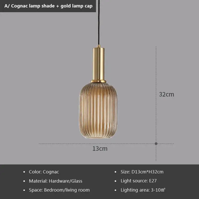 Suspension Verre Strié Vintage – Dieulefit