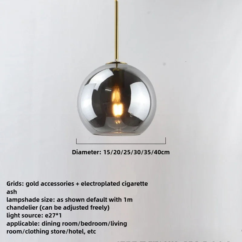 Suspension Boule en Verre Fumé – Sète