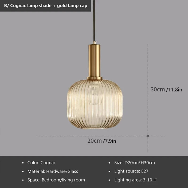 Suspension Verre Strié Vintage – Dieulefit