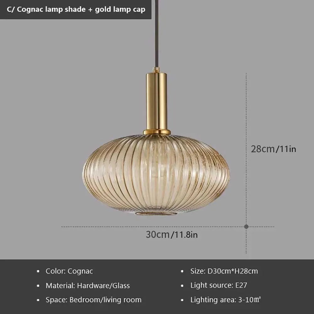 Suspension Verre Strié Vintage – Dieulefit