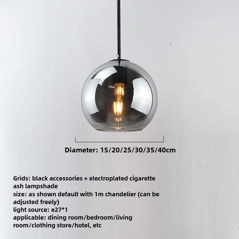 Suspension Boule en Verre Fumé – Sète