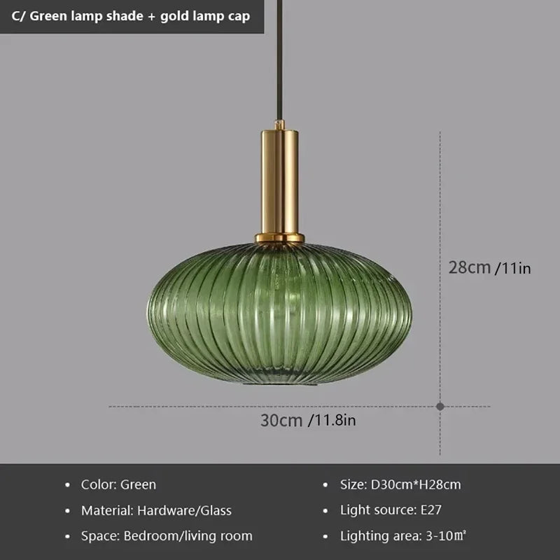Suspension Verre Strié Vintage – Dieulefit