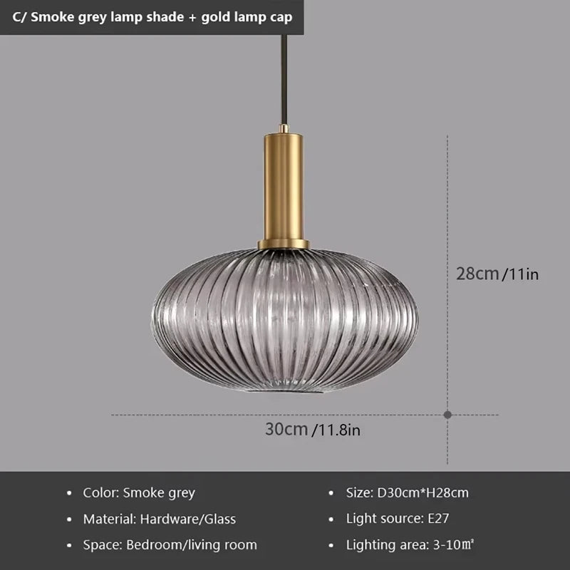 Suspension Verre Strié Vintage – Dieulefit