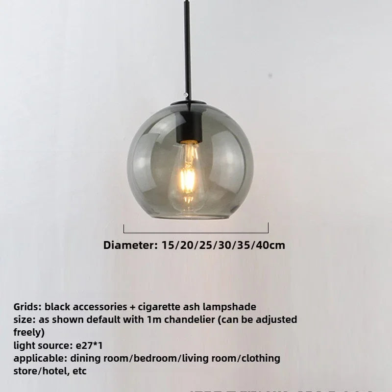 Suspension Boule en Verre Fumé – Sète