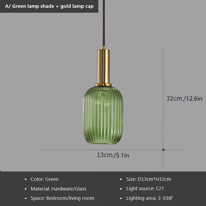 Suspension Verre Strié Vintage – Dieulefit
