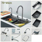 Évier cascade avec écran de température 75 cm, détail 8 : accessoires, finition ou dimensions