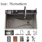 Évier cascade inox 304 avec écran, détail 6 : accessoires, finition ou dimensions