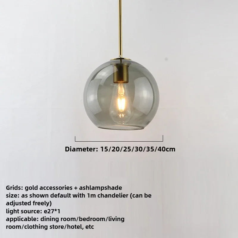 Suspension Boule en Verre Fumé – Sète