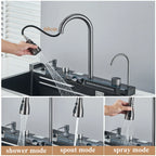 Évier cascade avec écran de température 75 cm, détail 2 : accessoires, finition ou dimensions