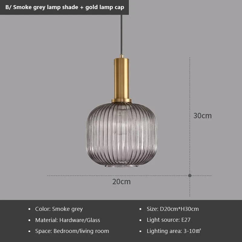 Suspension Verre Strié Vintage – Dieulefit
