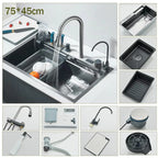 Évier cascade avec écran de température 75 cm, détail 7 : accessoires, finition ou dimensions