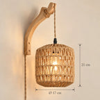 Dimensions de la lampe de chevet suspendue Cassis cylindre, bras courbé : Ø 17 cm, 21 cm
