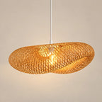 Suspension Biot en bambou tressé, câble blanc