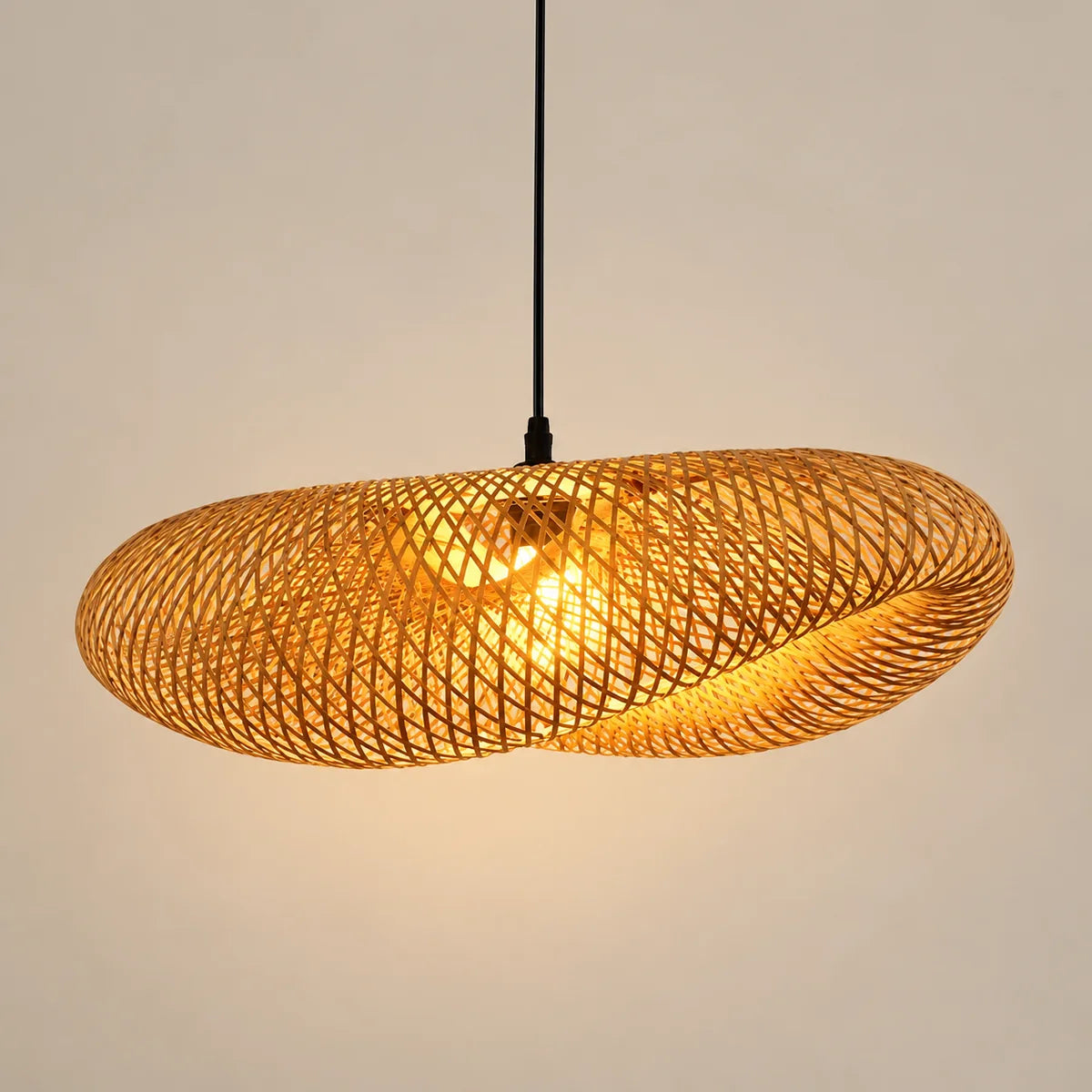 Suspension Biot Ø 100 cm, bambou tressé