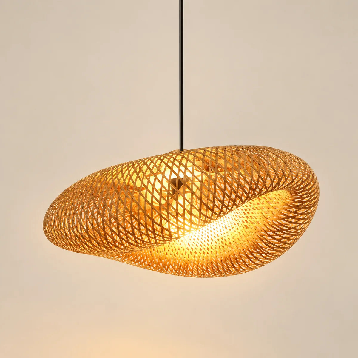 Suspension Biot Ø 40 cm, bambou tressé