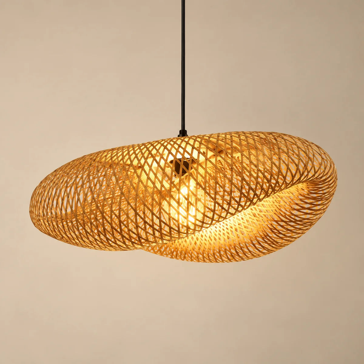 Suspension Biot Ø 50 cm, bambou tressé