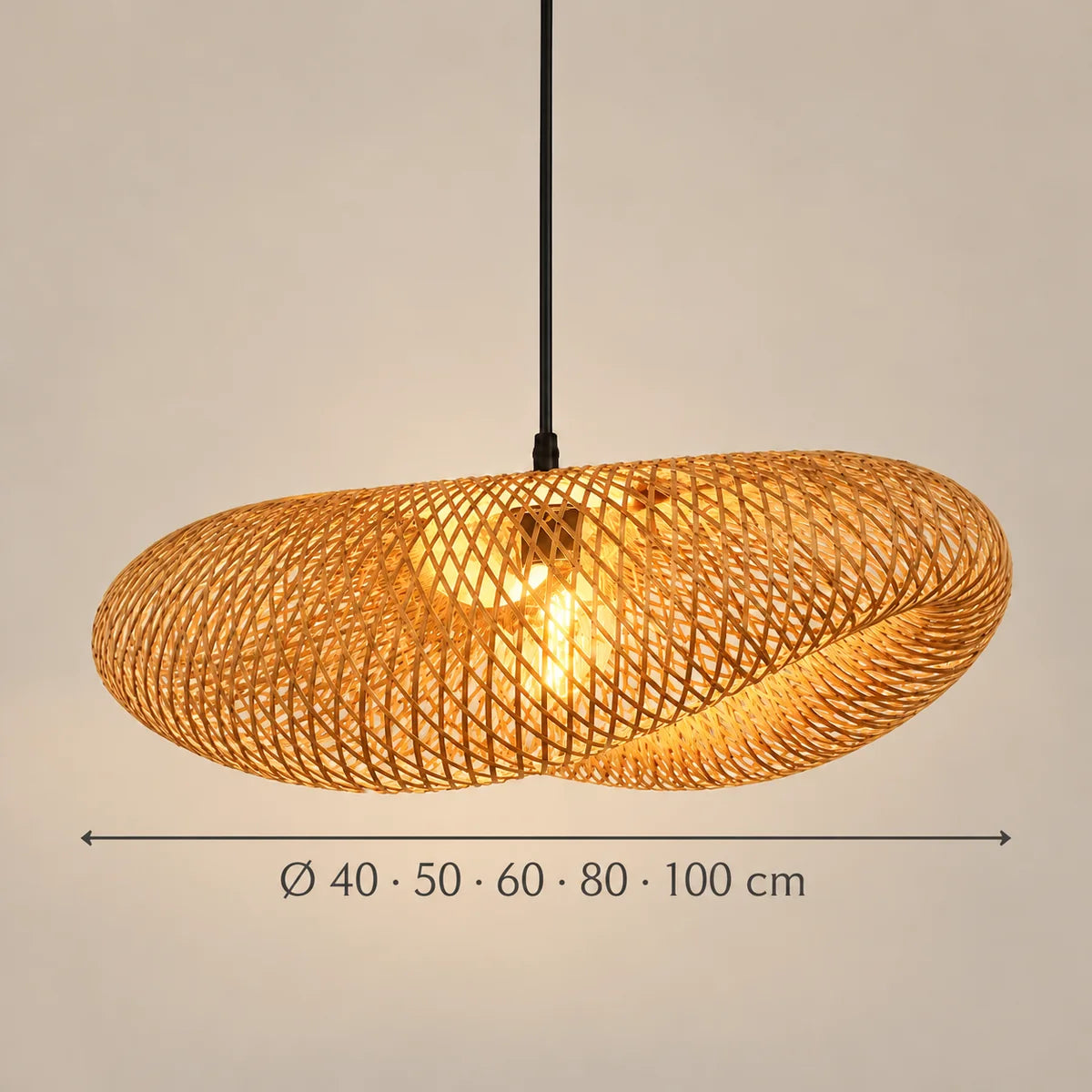 Dimensions de la suspension Biot : Ø 40, 50, 60, 80, 100 cm