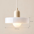 Dimensions de la suspension Vallauris beige et blanc : Ø 25 cm, 20 cm