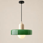 Suspension Vallauris beige et vert, bauhaus