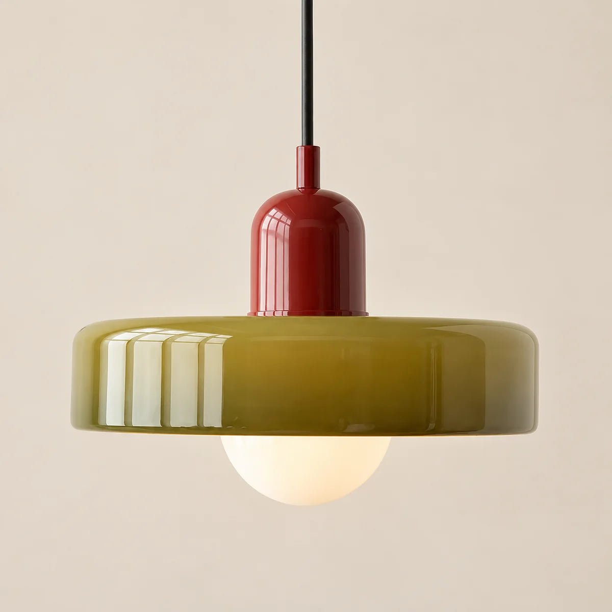 Suspension Vallauris bordeaux et vert d'eau, bauhaus