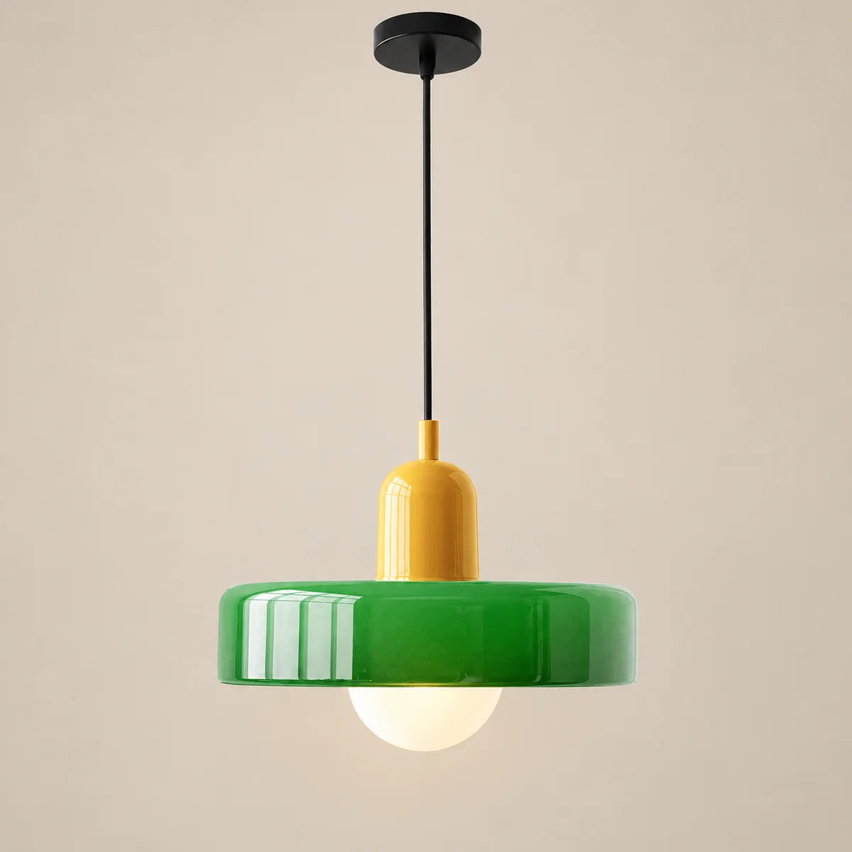 Suspension Vallauris jaune et vert, bauhaus
