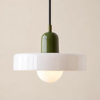 Suspension Vallauris vert sapin et blanc, bauhaus