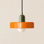 Suspension Vallauris vert sapin et orange, bauhaus