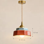 Dimensions de la suspension Salernes terracotta : Ø 14,5 cm, 6,5 cm