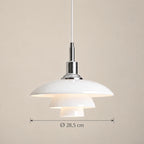 Dimensions de la suspension Menton chromé et blanc : Ø 28,5 cm