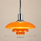 Dimensions de la suspension Menton chromé et orange : Ø 28,5 cm