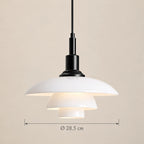 Dimensions de la suspension Menton noir et blanc : Ø 28,5 cm
