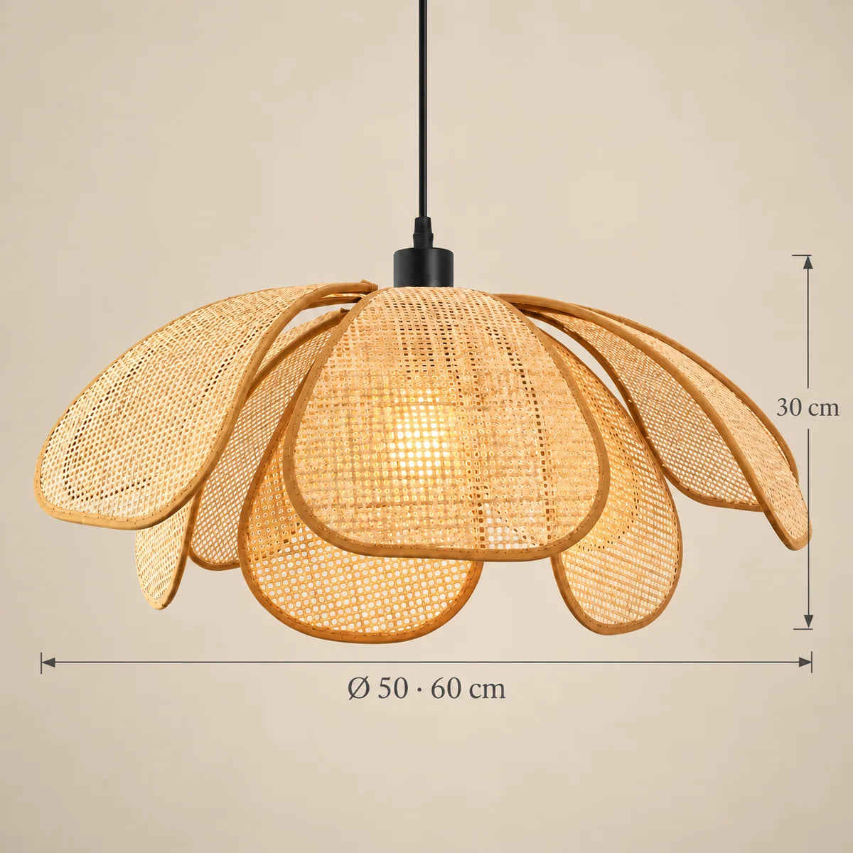 Dimensions de la suspension Grasse : Ø 50 · 60 cm, 30 cm