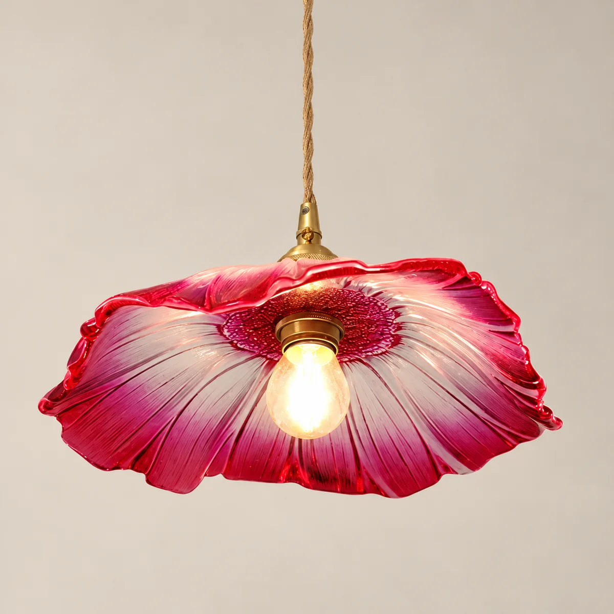 Suspension Valensole framboise, fleur de verre