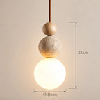 Dimensions de la suspension Moustiers bois clair : Ø 11 cm, 23 cm