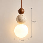 Dimensions de la suspension Moustiers noyer : Ø 11 cm, 23 cm