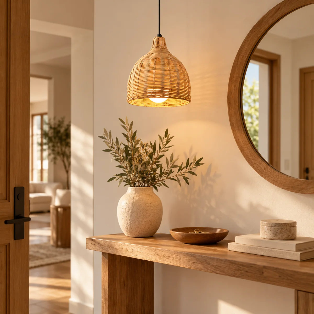 Suspension Anduze petite naturel dans une entrée, au-dessus d'une console