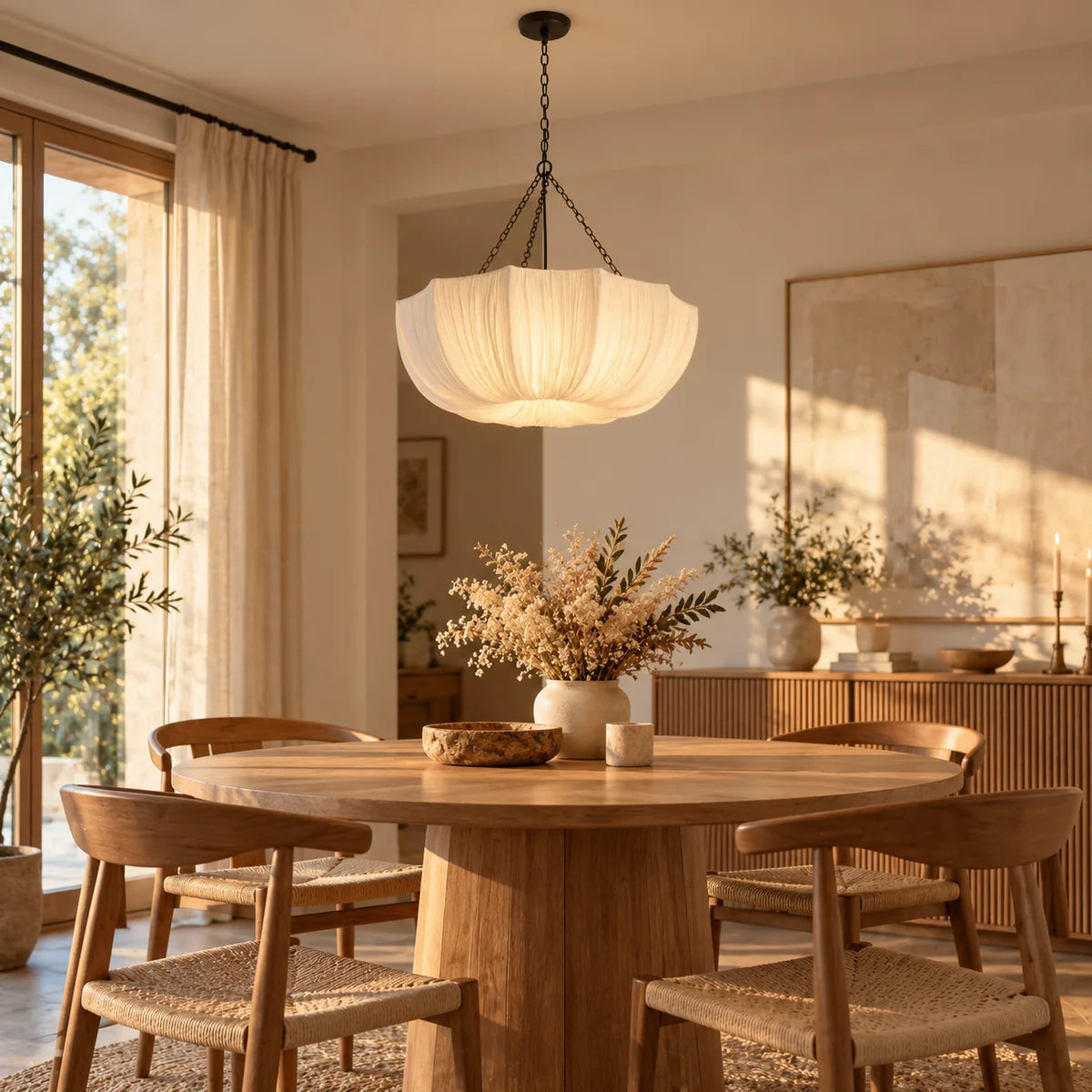 Suspension Ramatuelle version suspendue au-dessus d'une table ronde