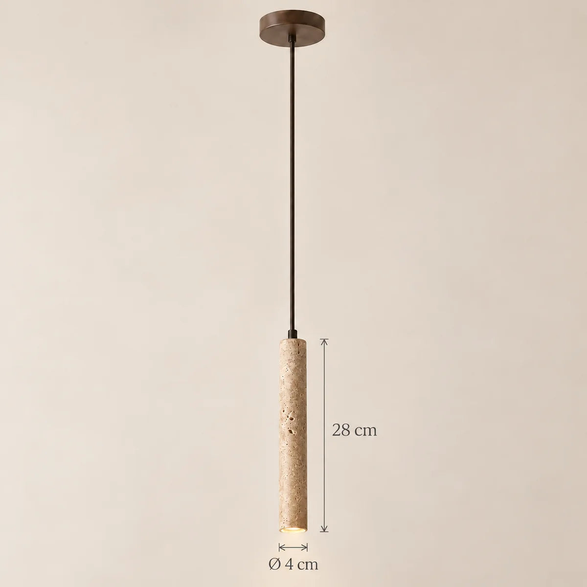 Dimensions de la suspension Lourmarin fine : Ø 4 cm, 28 cm