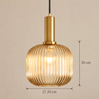 Dimensions de la suspension Dieulefit bocal ambré : Ø 20 cm, 30 cm