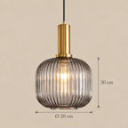 Dimensions de la suspension Dieulefit bocal gris fumé : Ø 20 cm, 30 cm