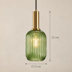 Dimensions de la suspension Dieulefit tube vert : Ø 13 cm, 32 cm