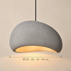Dimensions de la suspension Gordes galet gris : Ø 30 · 40 · 50 · 60 cm